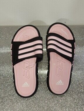adidas Women’s Pink & Black Adissage Slide Sandals